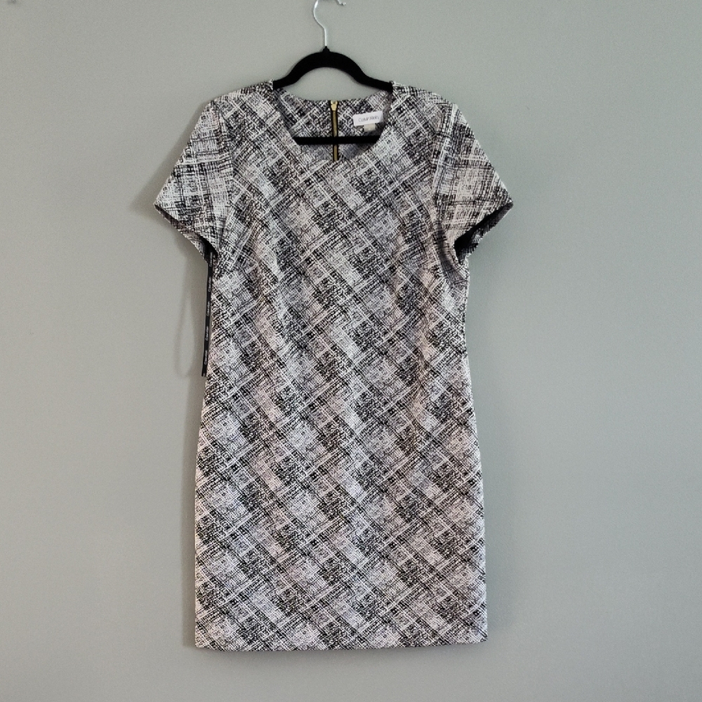 NWOT Calvin Klein Silver Gray Sheath Mini Dress